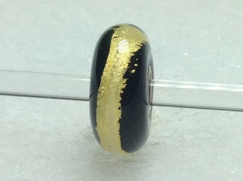 Authentic TrollBeads- “Black Gold” Murano Glass