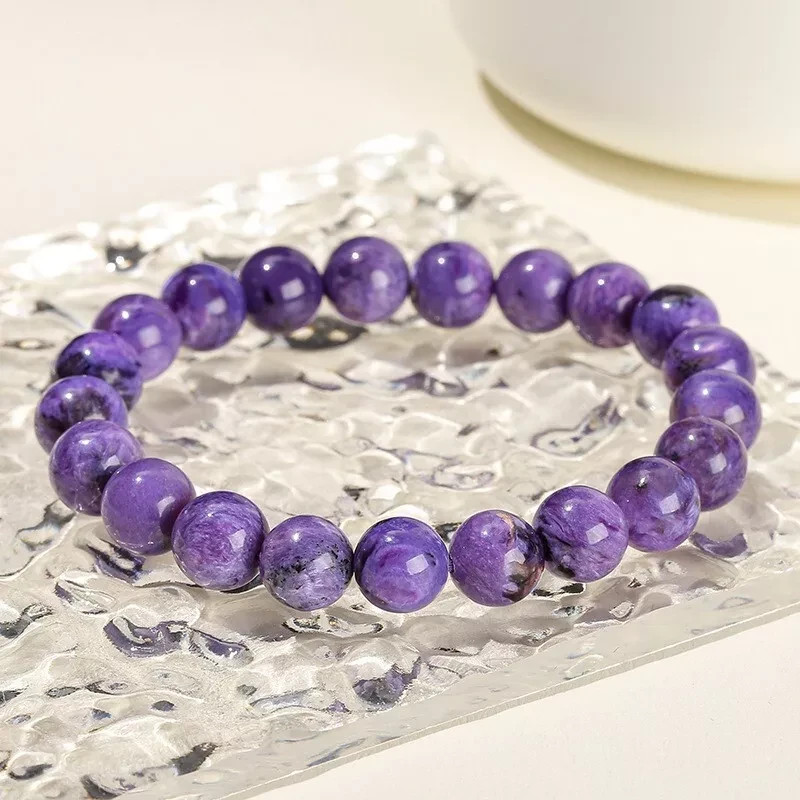 8mm Charoite Stretchy Crystal Bracelets Natural Gemstone Beads Healing Reiki