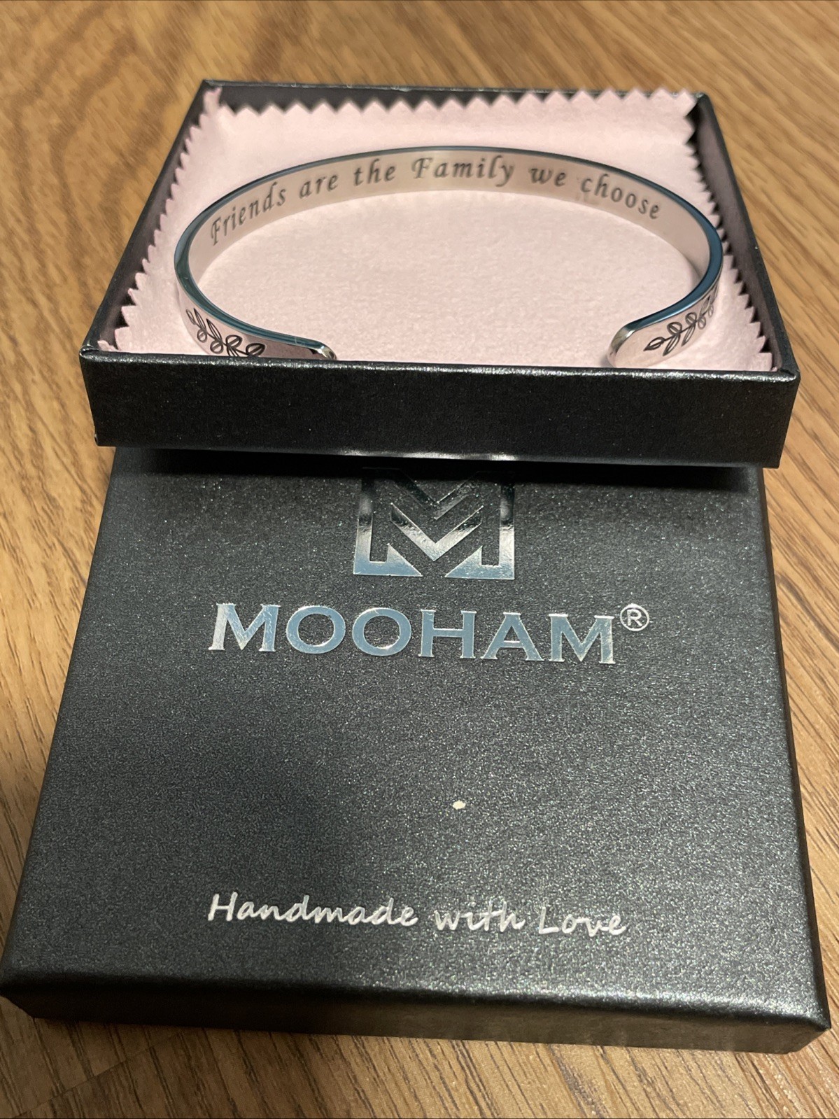 MOOHAM HANDMADE WITH LOVE “FRIENDS ARE THE FAMILY WE CHOOSE” CUFF BRACELET