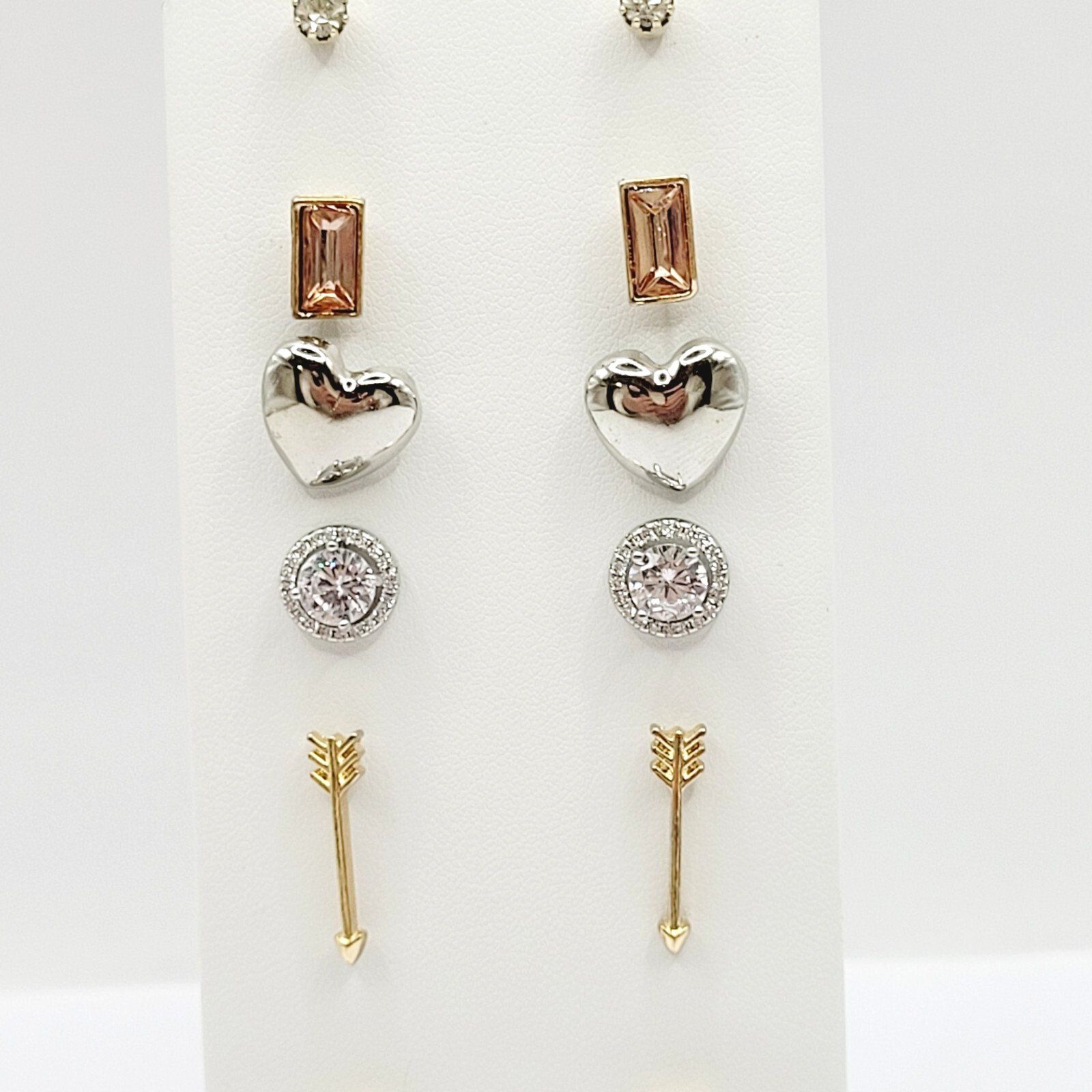 10 Pair Stud Mixed Material Tone Color Modern Pierced Earrings
