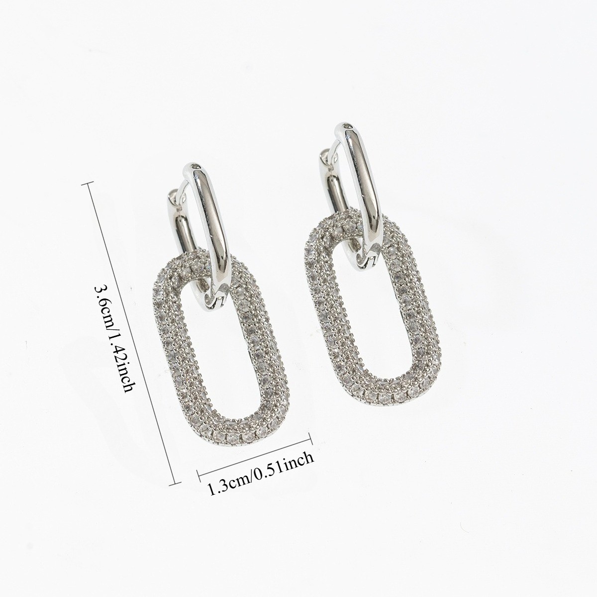 Gold Alloy-inlaid lustrous metal earrings Earrings Double Drop Earrings forWomen