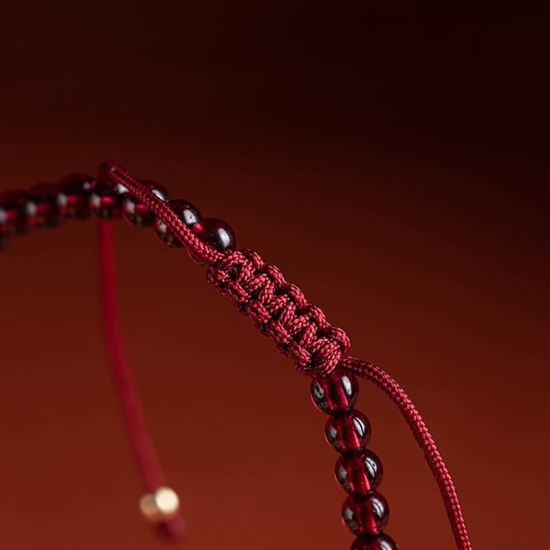 Dragon Protection Bracelet Natural Garnet Bracelet Pixiu Charm Healing Bracelet