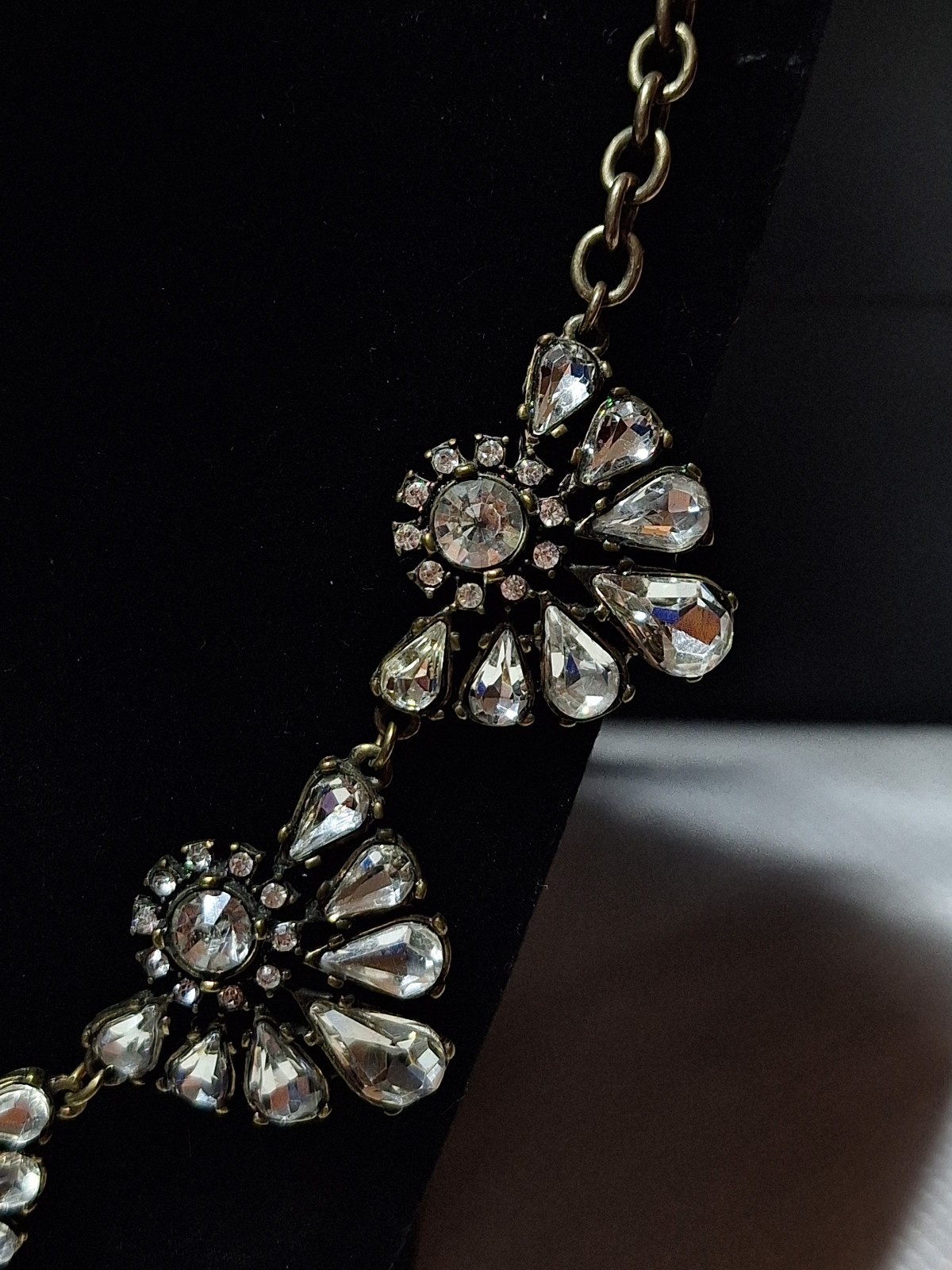 J.Crew Grand Stone Statement Necklace Diamond Crystal Collet Necklace