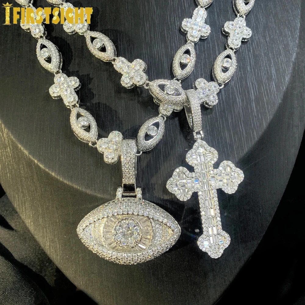 Iced Out Cross Necklace With Pendant