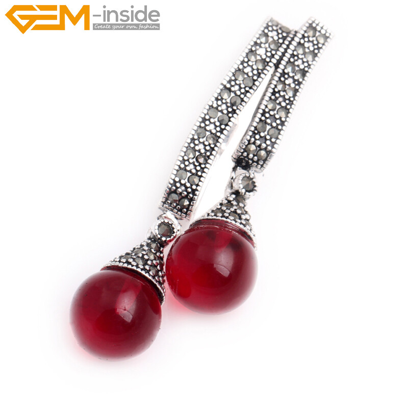 Silver Crystal Marcasite Gemstones Double Enhancer Jewelry Necklace Pendant 12mm