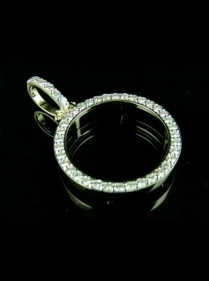 925 Silver 14k Yellow Gold Plated In 1.25Ct Round Cut Simulated Diamond Pendent