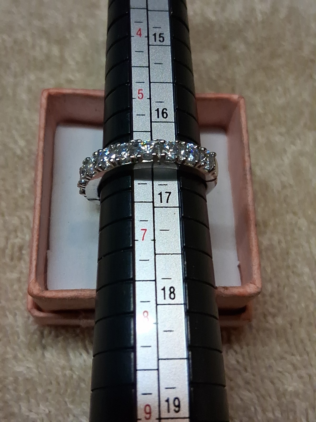 Size 6.0 Rhodium Over Sterling Arthritis Band Ring In Moissanite 1.00 TCW (1085)