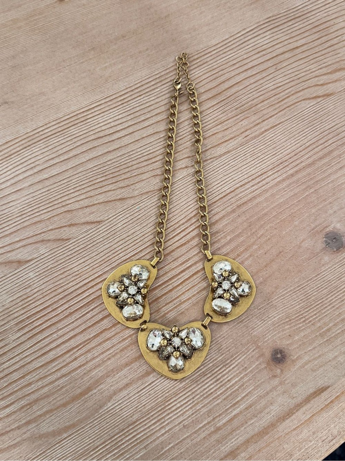 J. Crew Gold-tone Crystal Cluster Necklace