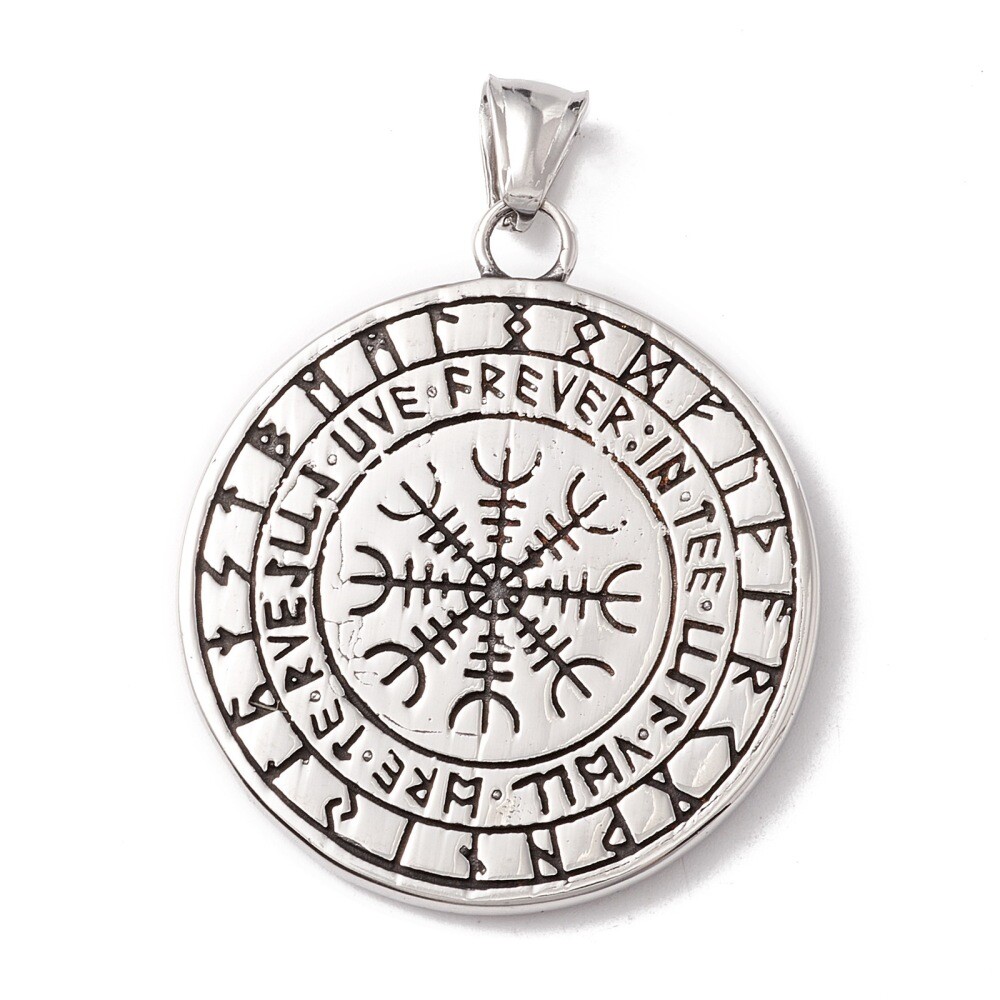 Fenrir Necklace Garmr Dire Wolf Hellhound Yggdrasil Runes Pendant Stainless