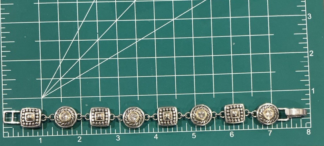 Brighton Heiress Two-Tone Fold Over Crystal Bracelet-Pre-owned