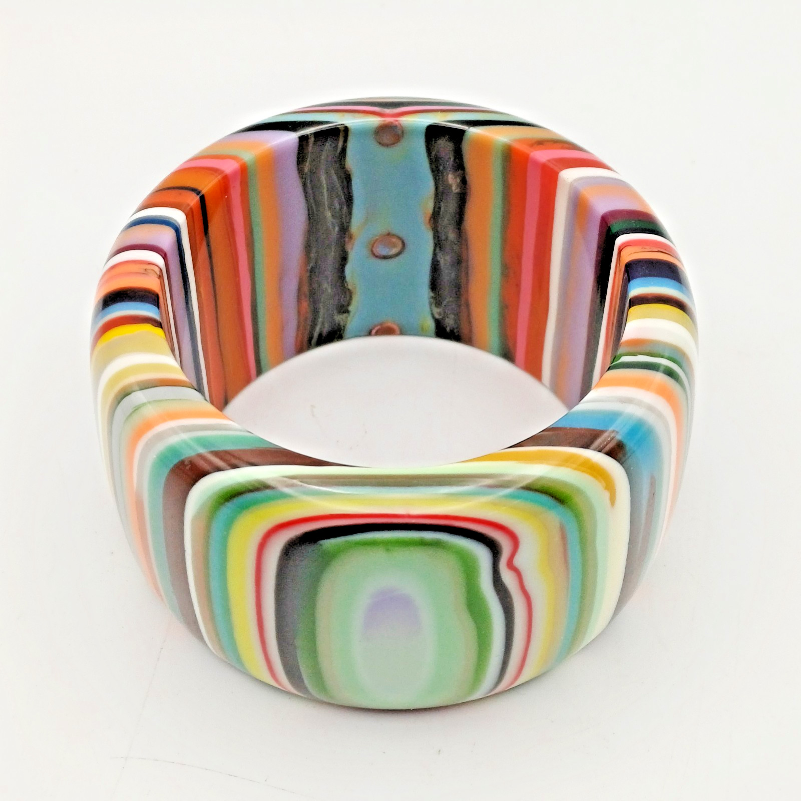 SoBral Jackie Brazil Wide Multi Coloured Bracelet Bangle pop art