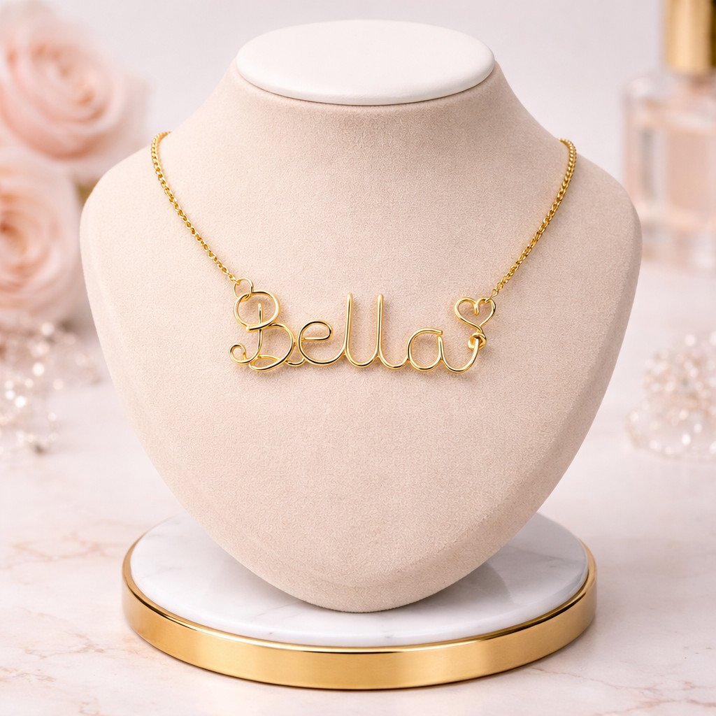 Personalized Winged Name Necklace for Mom,Gold Plated Jewelry-Mother’s Day Gift