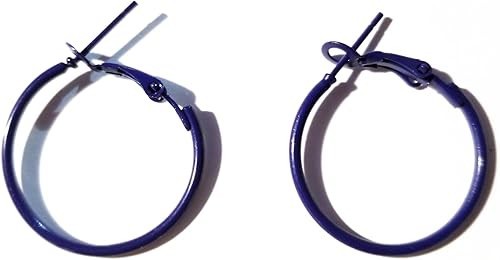 Navy Hoops Dark Blue Hoop Earrings 1.5 inch Hoop Earrings