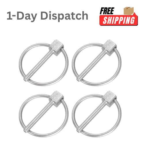 uxcell 4Pcs 1/8″ x 1″ Linch Pin Stainless Steel Ring Pin Silver