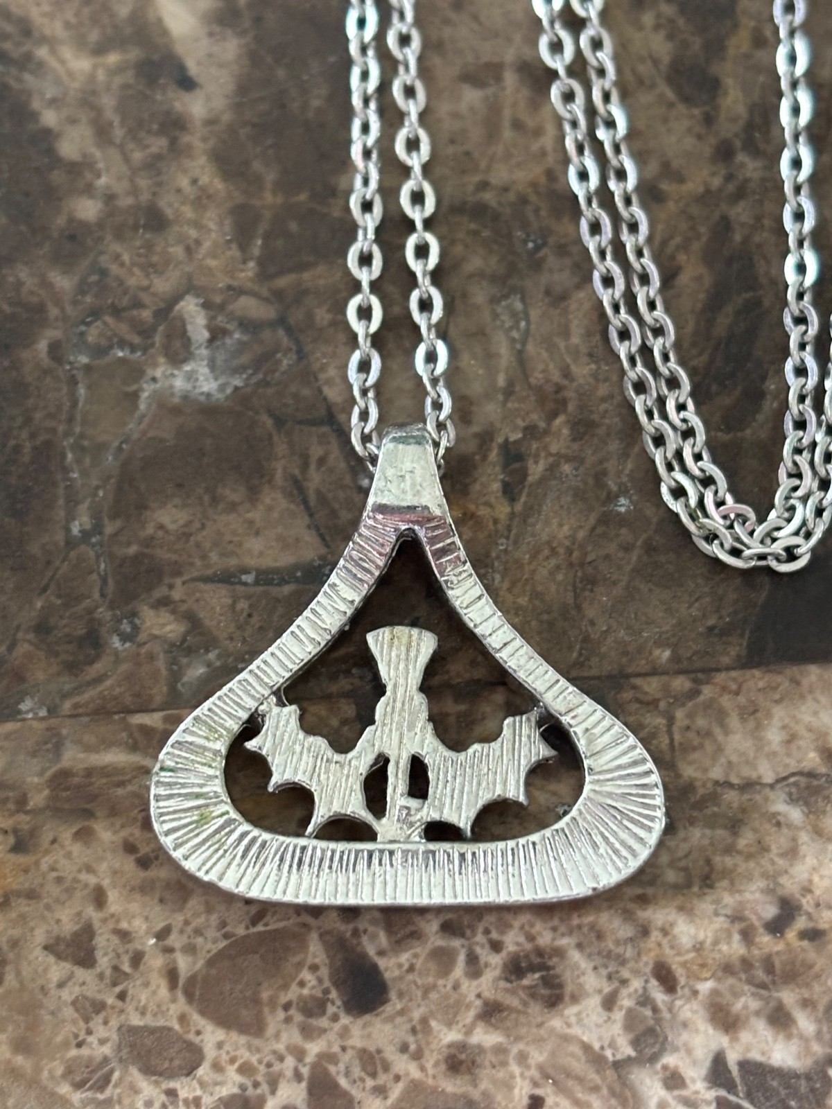 Celtic Thistle emblem Necklace