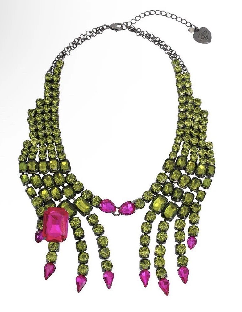 Betsey Johnson Witch Hands Necklace Spooky Halloween Crystals NEW HTF Statement