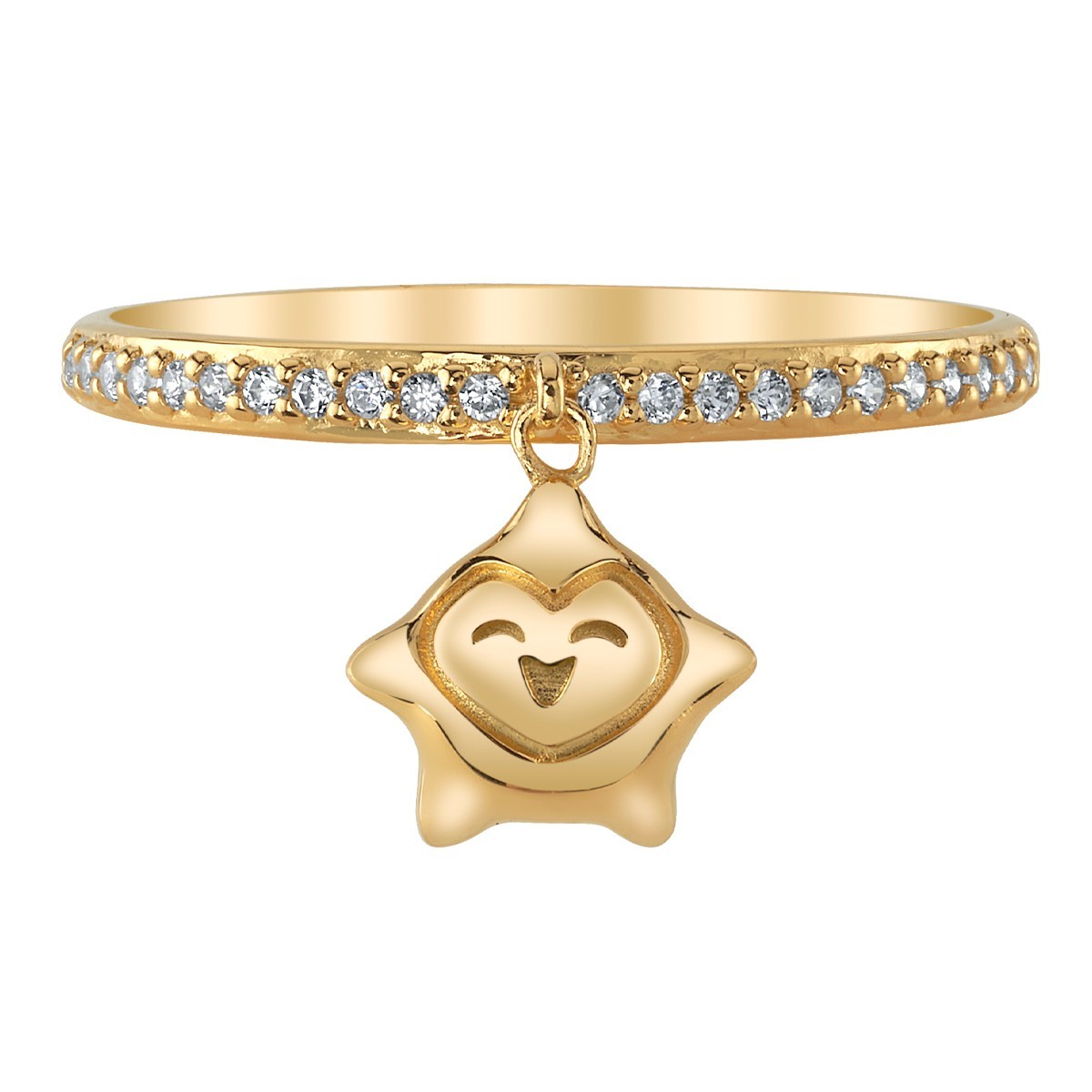 Disney X RockLove NEW ‘Wish’ Star Ring – Yellow Gold Plated Silver – Size 7
