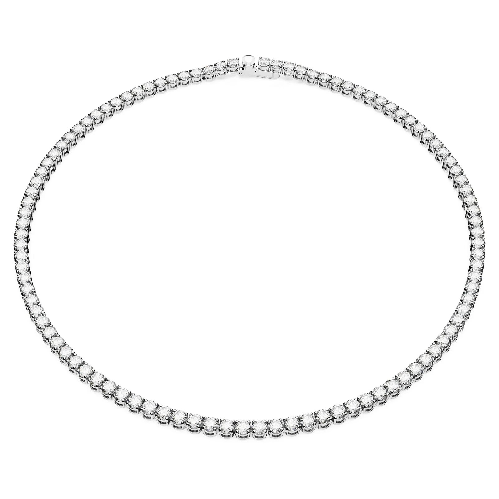 Swarovski Matrix Tennis Necklace Large, Round Cut, White, Rhodium Plated 5681801