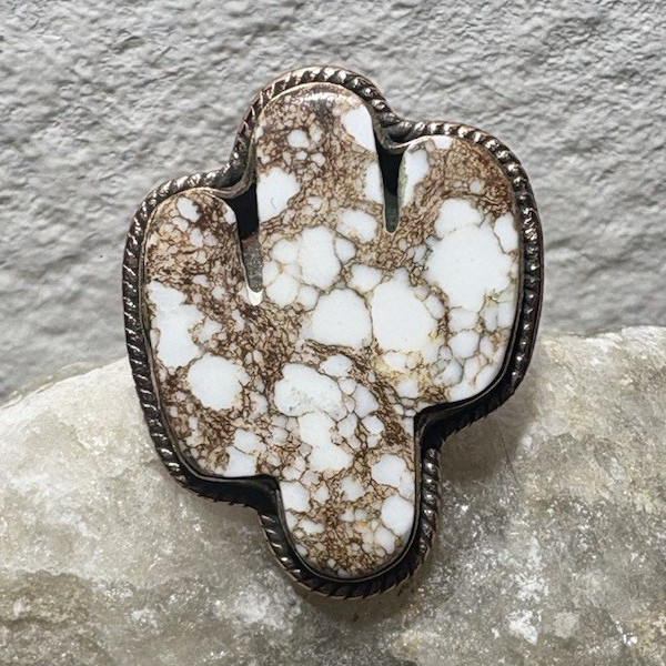 Copper Adjustable Cactus Wild Horse Stone Statement Ring