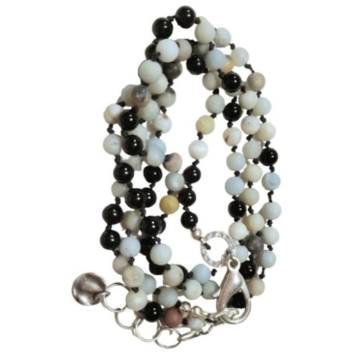 Amazonite Long Beautiful Faceted Knotted Necklace