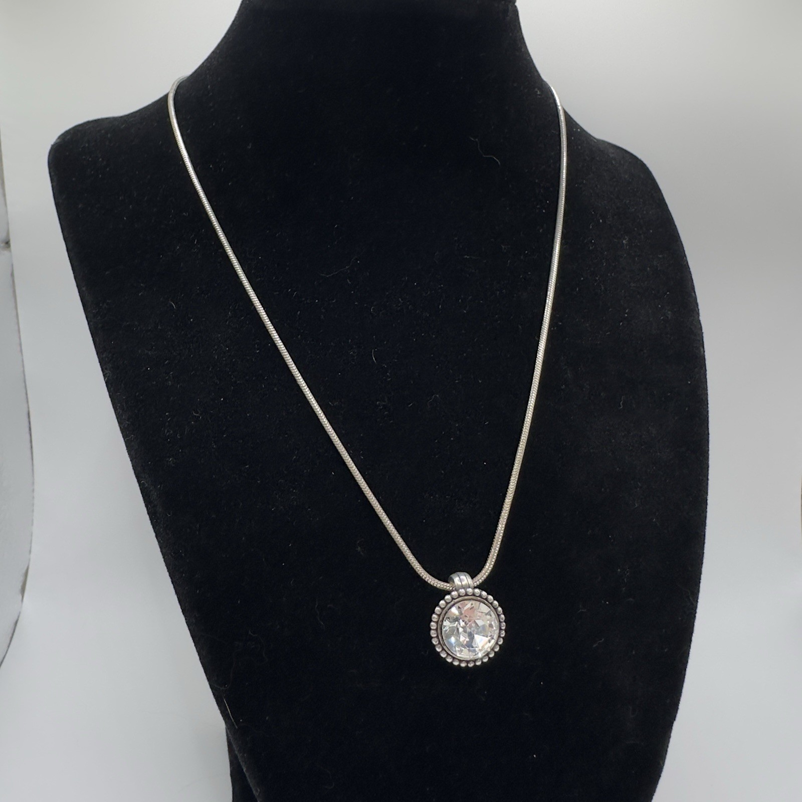 Brighton Twinkle Grande Silver Crystal Pendant Necklace Adjust 16″ – 18″