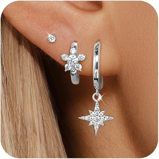 Juego de aretes de aro de oro para mujer, delicados aretes de oro de 14 quilates