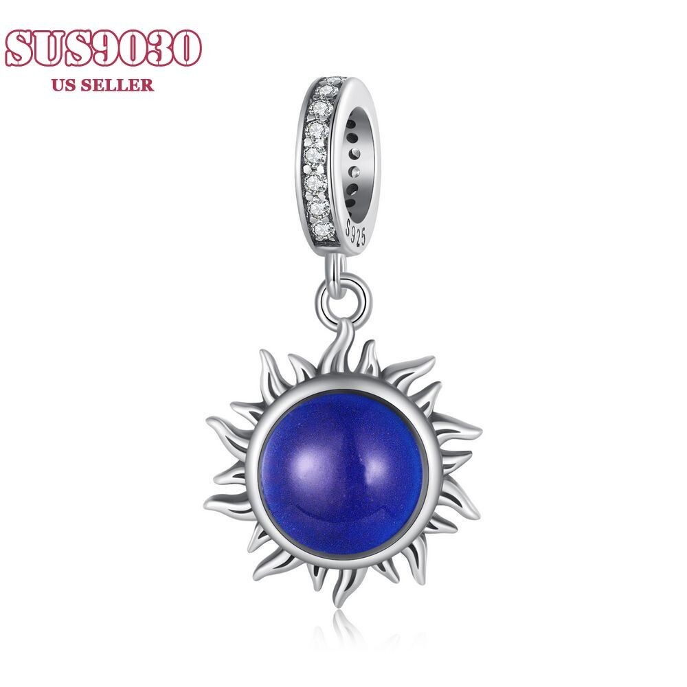 Sun Mood Stone Pendant 925 Sterling Silver Fashion Jewelry