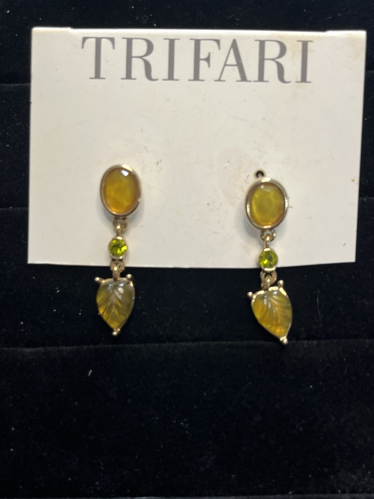 Trifari Earrings Gold Tone Posts New with Tag Fashion Earrings