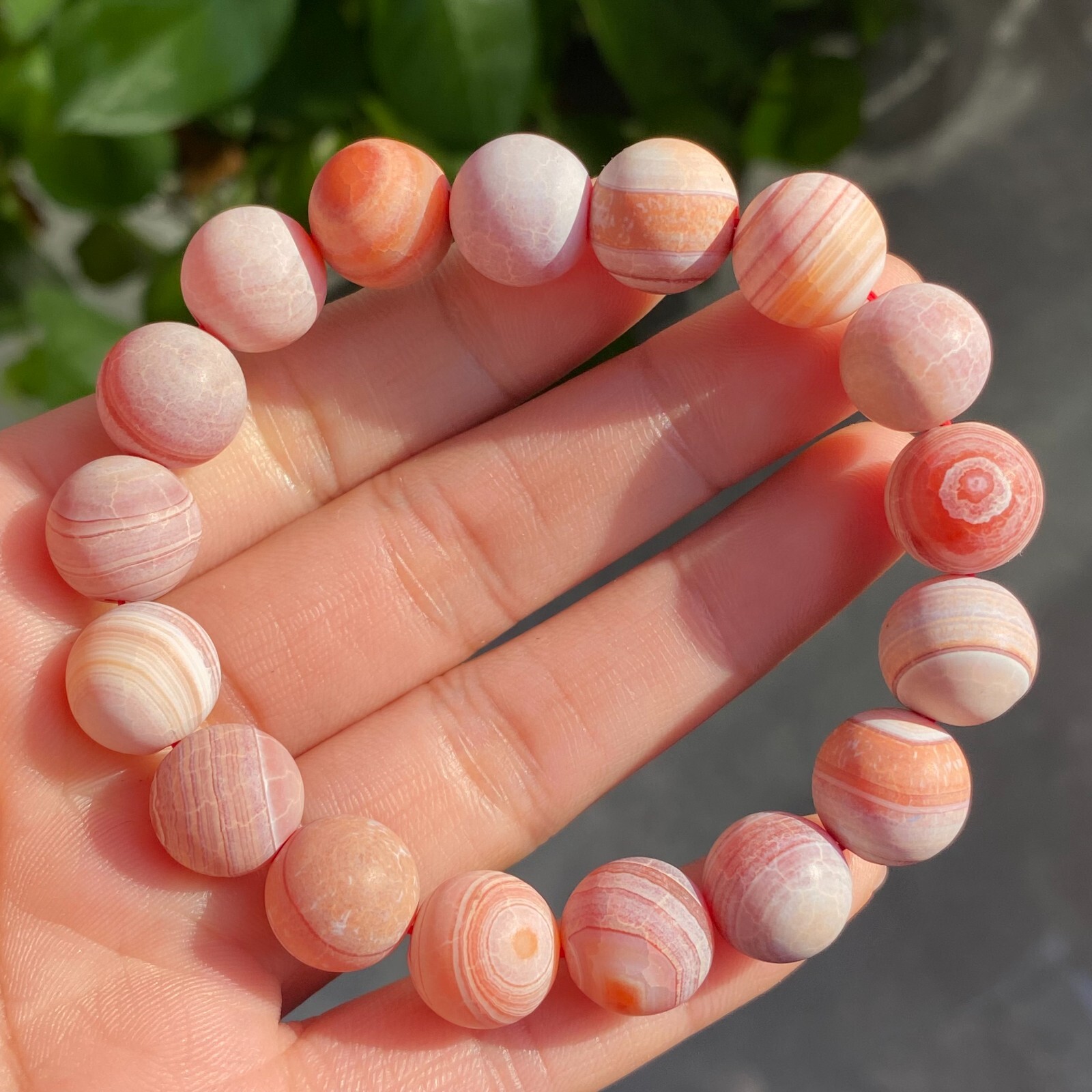 12mm Natural Red Gobi Agate Eyes Madagascar stone Bracelet (not polished) C1527