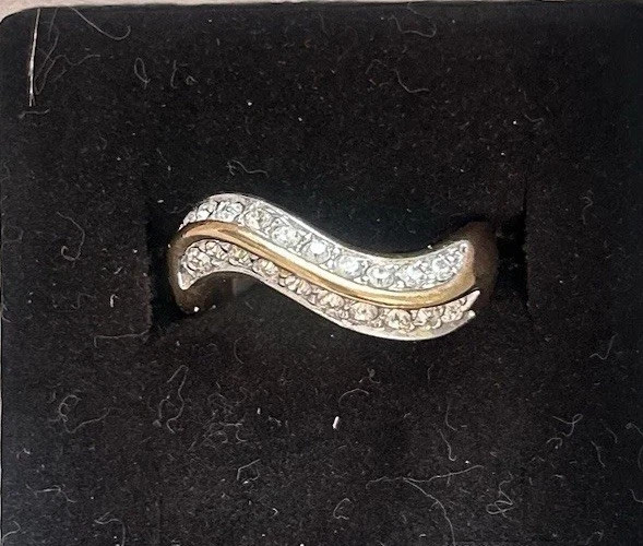 Park Lane ” FOREVER” BAND RING – 18K Gold Plated with two rows CZ’s – SZ 10