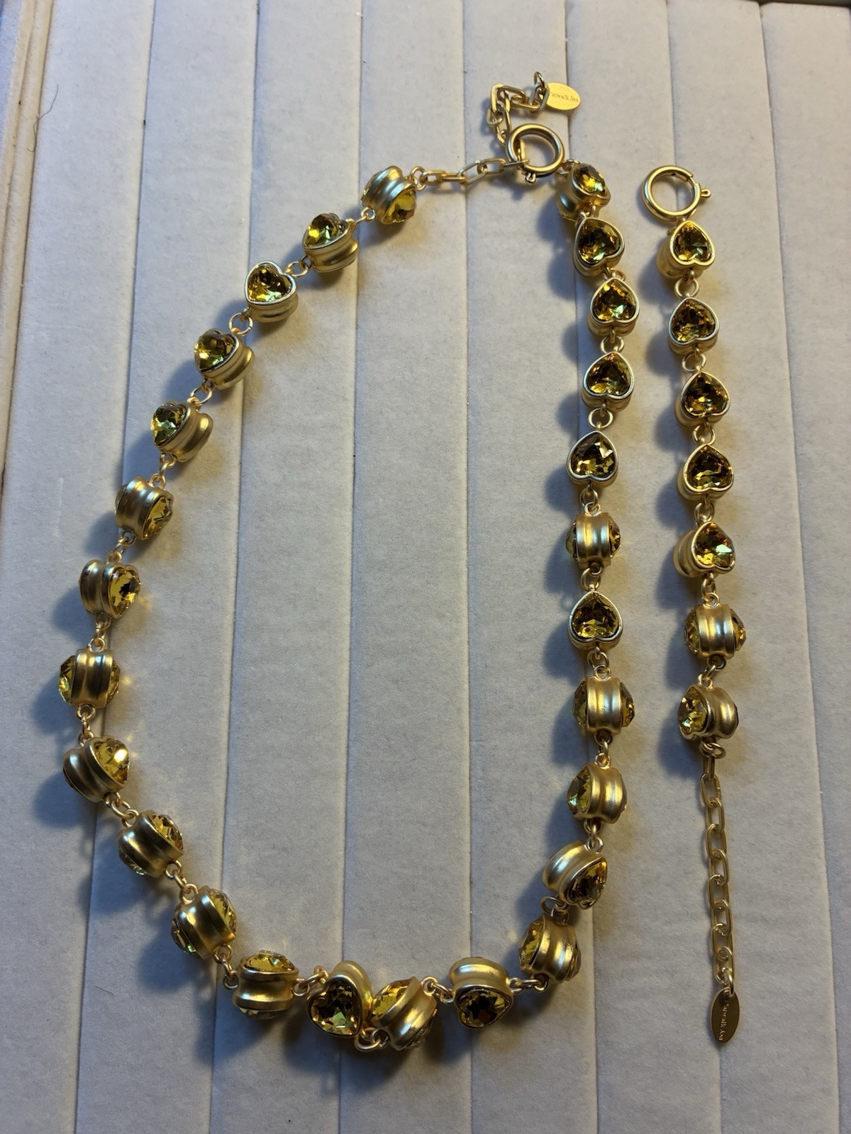 Catwalk Jon citrine heart necklace and bracelet set