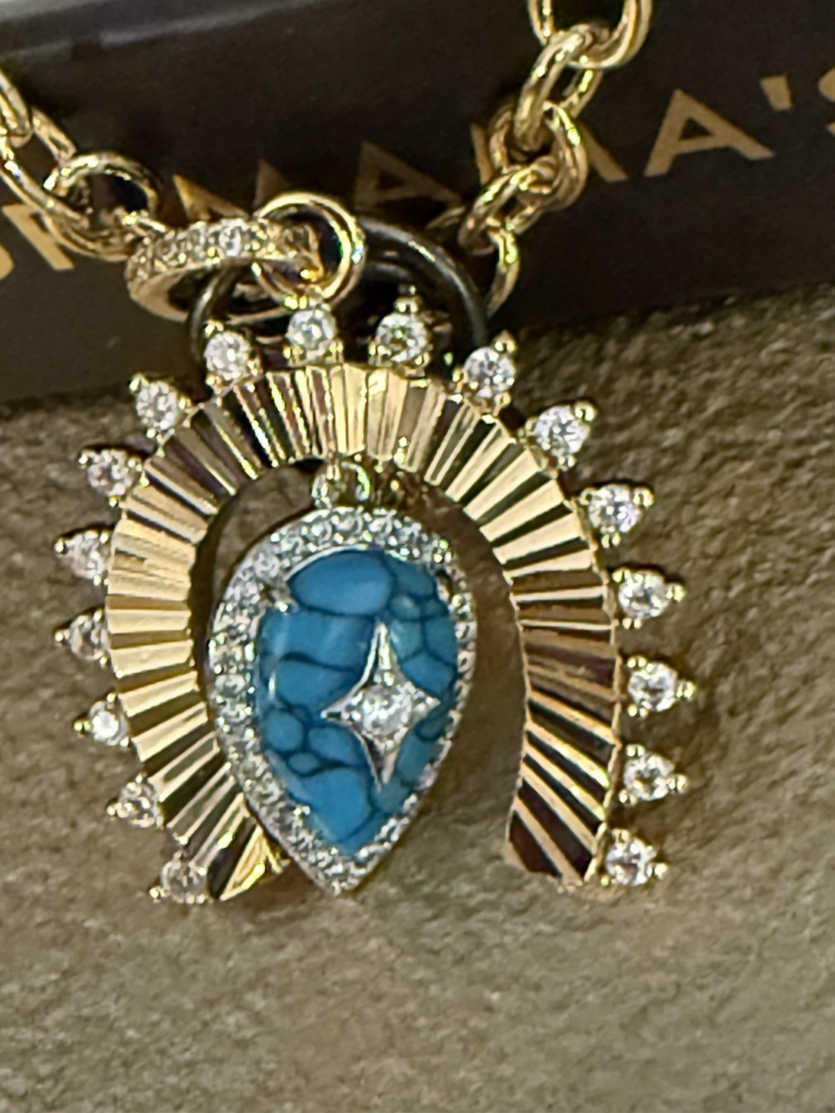 Bomb Party Outlaw Turquoise Necklace Not For Soft Hands Gold Plating Horseshoe