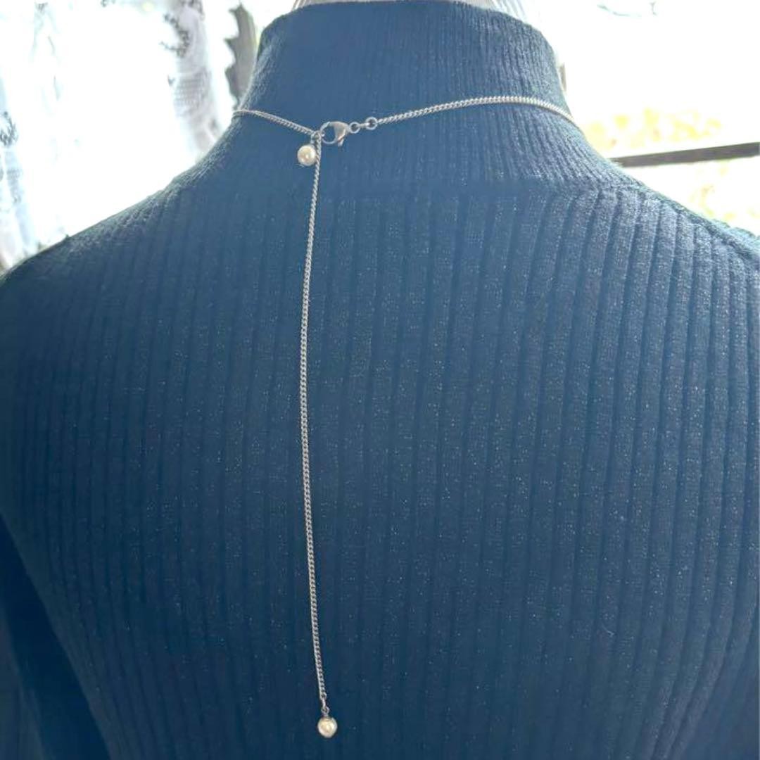 CHANEL Necklace CoCo Mark Colored Gemstone Silver Length: 16.5~23.6 in.
