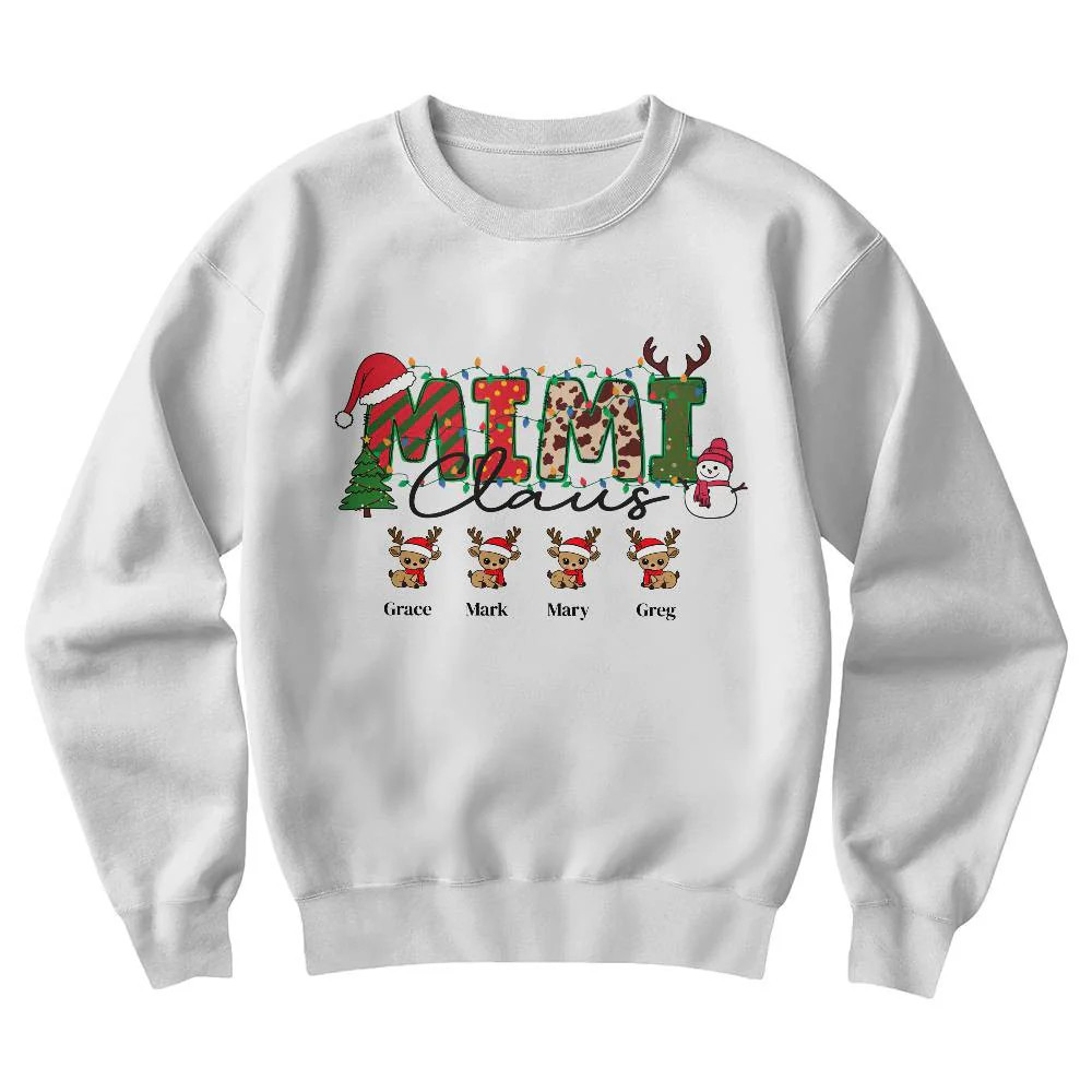 Personalized Mimi Claus Grandkids Crewneck Sweatshirt