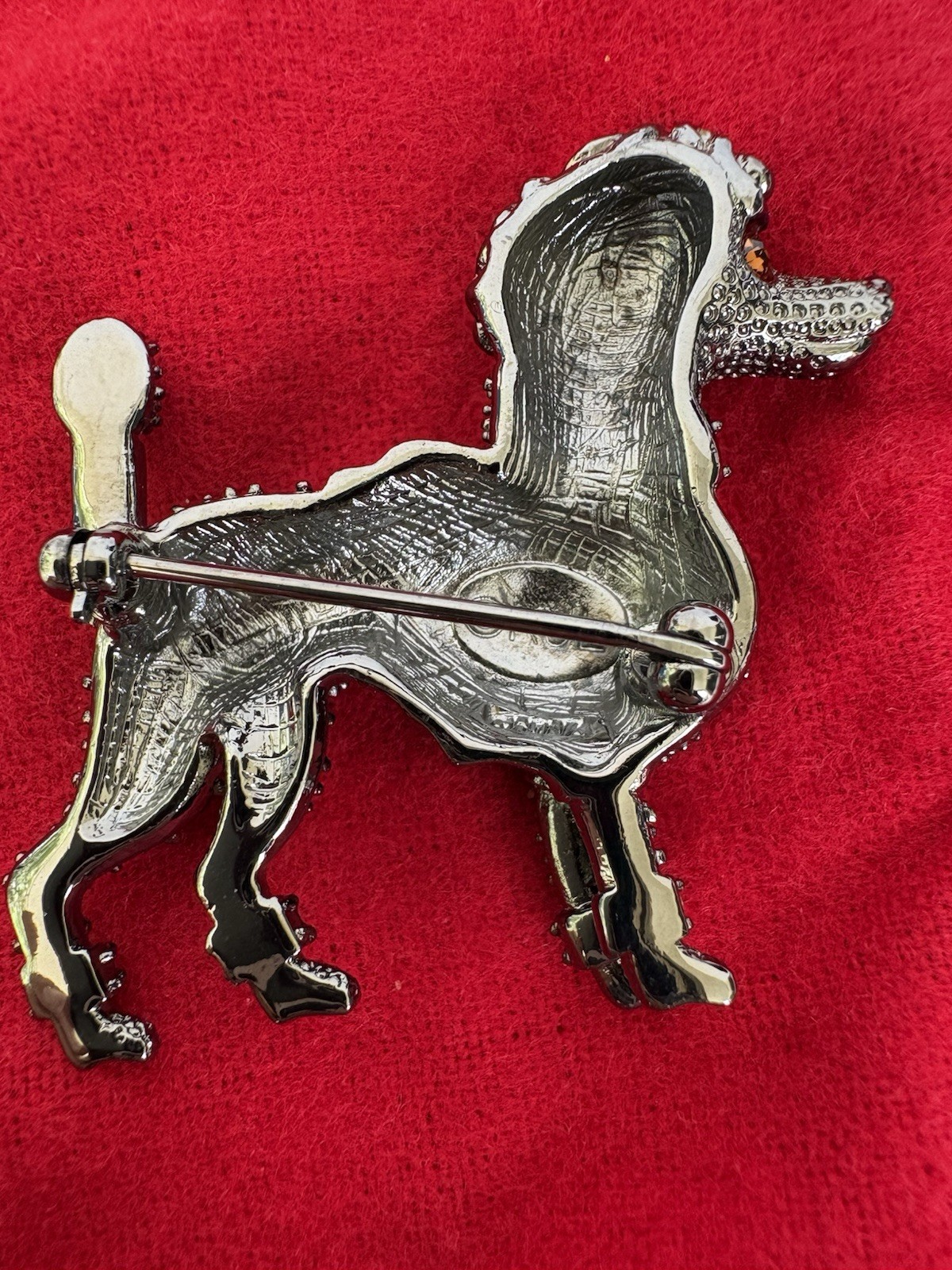 KJL Kenneth Jay Lane Rhinestone Poodle Brooch Pin – Complete Set w/ Box & Book