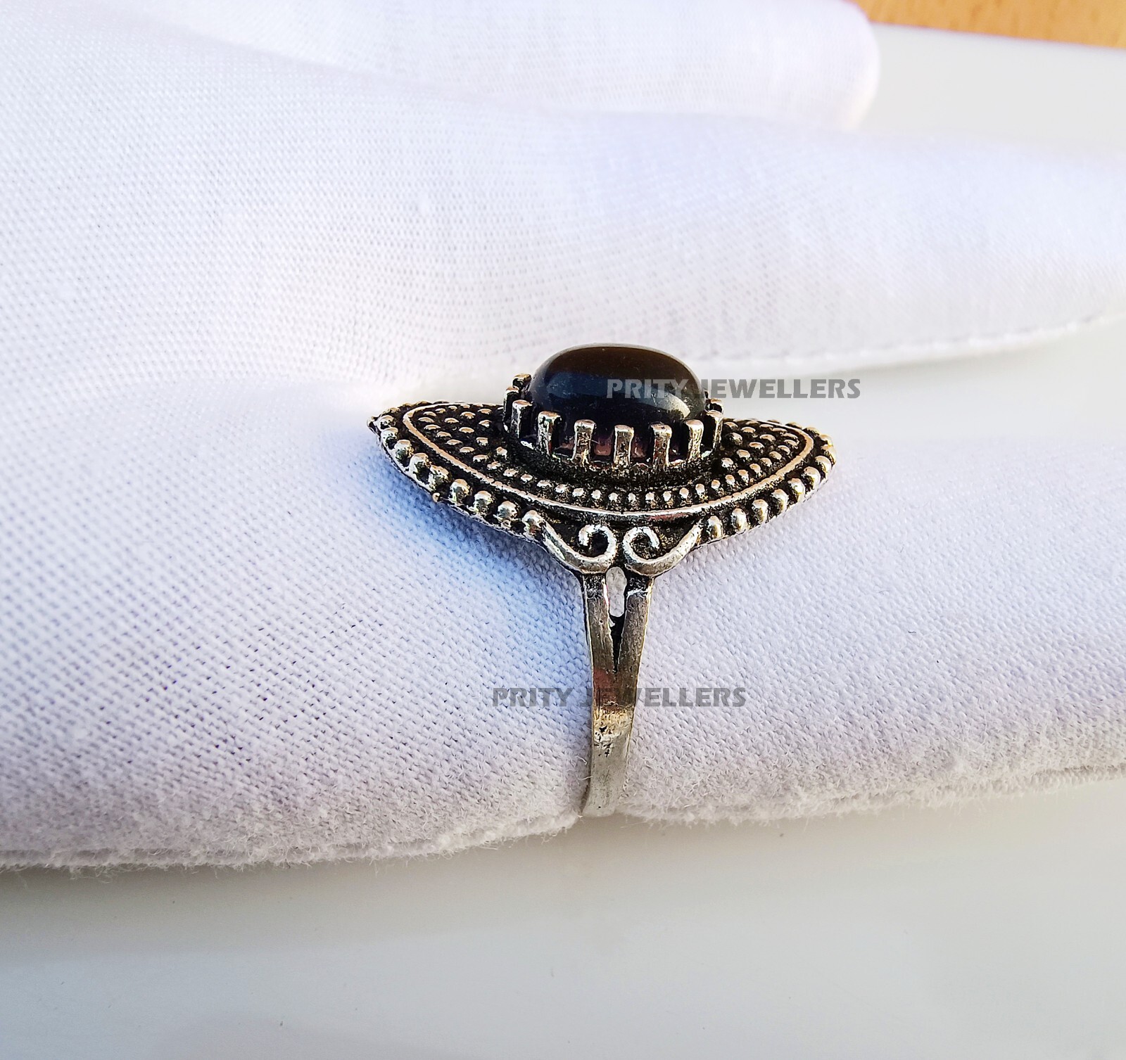 Natural Amethyst Silver Plated Ring, Handmade Antique Ring, All Size Available