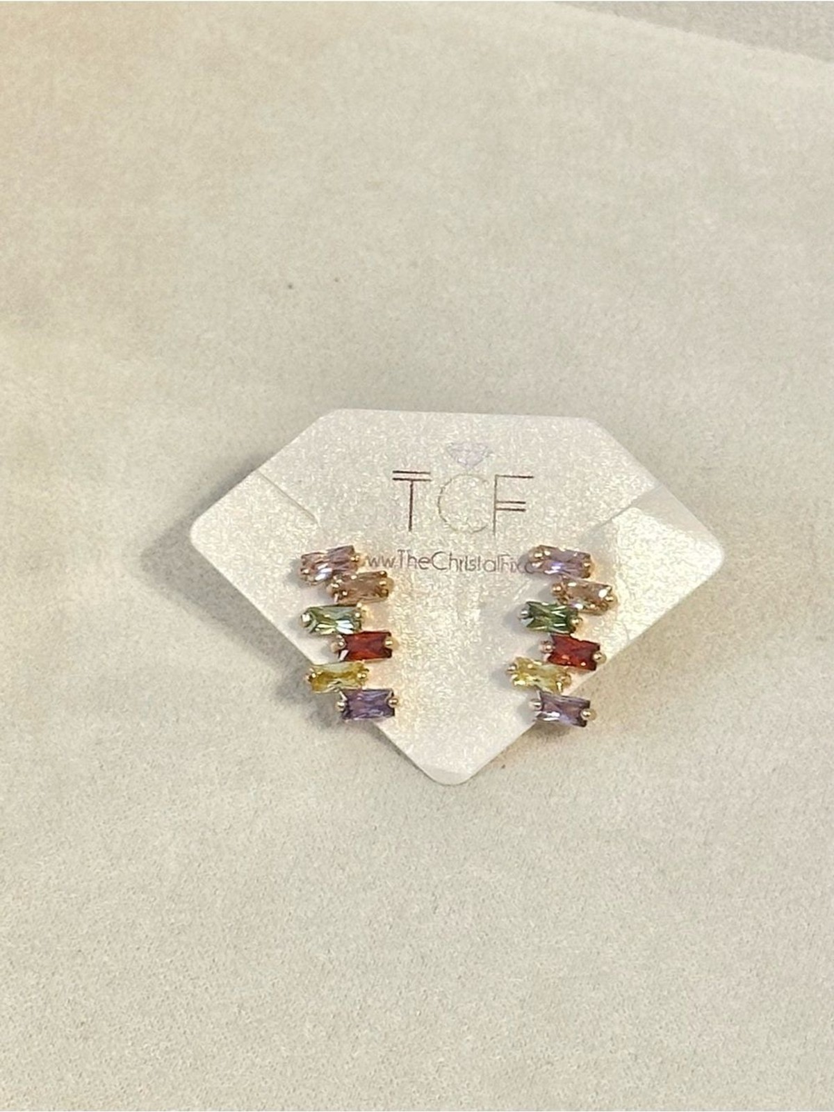 Colorful Baguette Gold Filled Earring