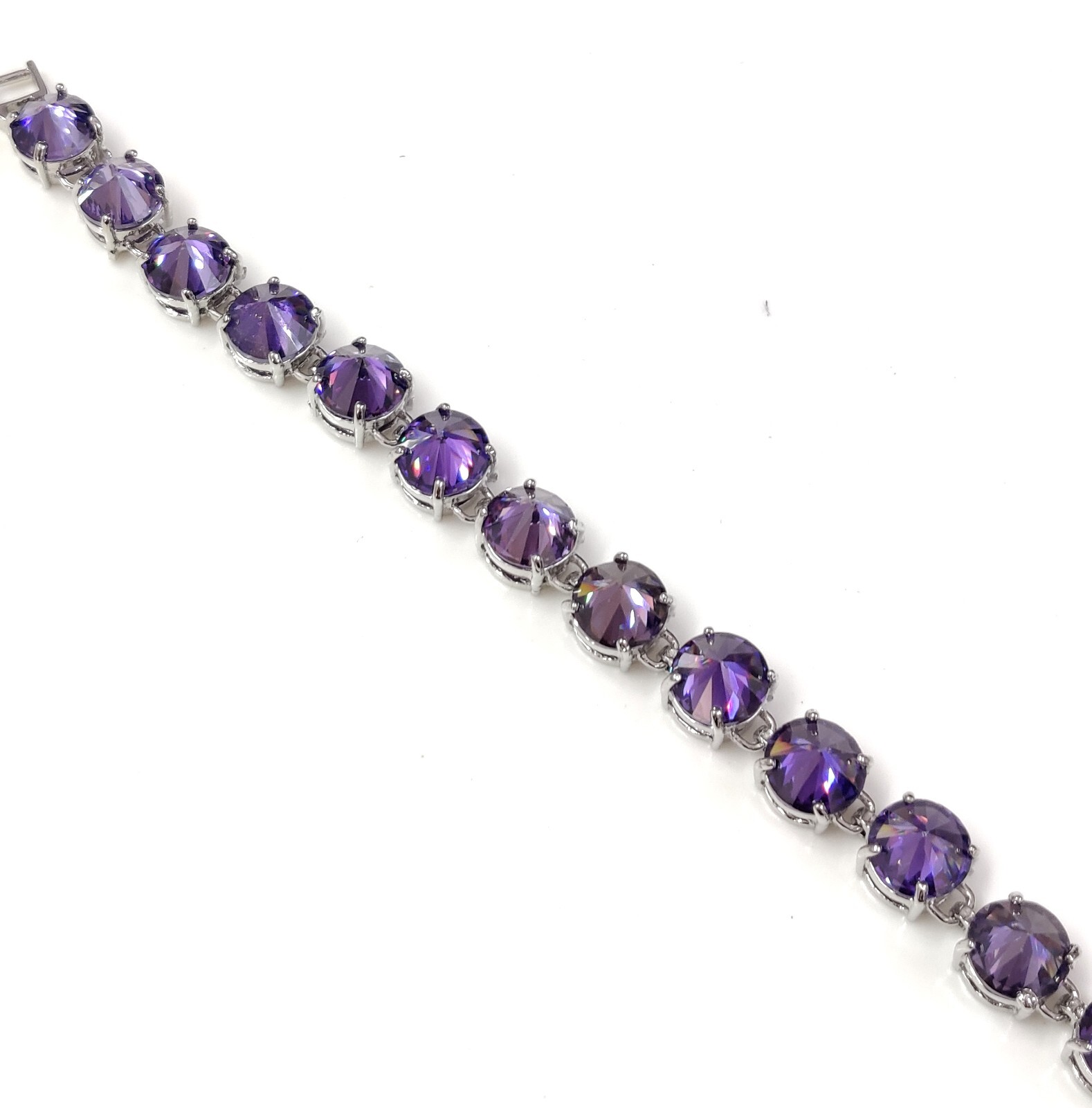Amethyst Quartz Round Cut Show Stopper Handmade Jewelry Bracelet 7″