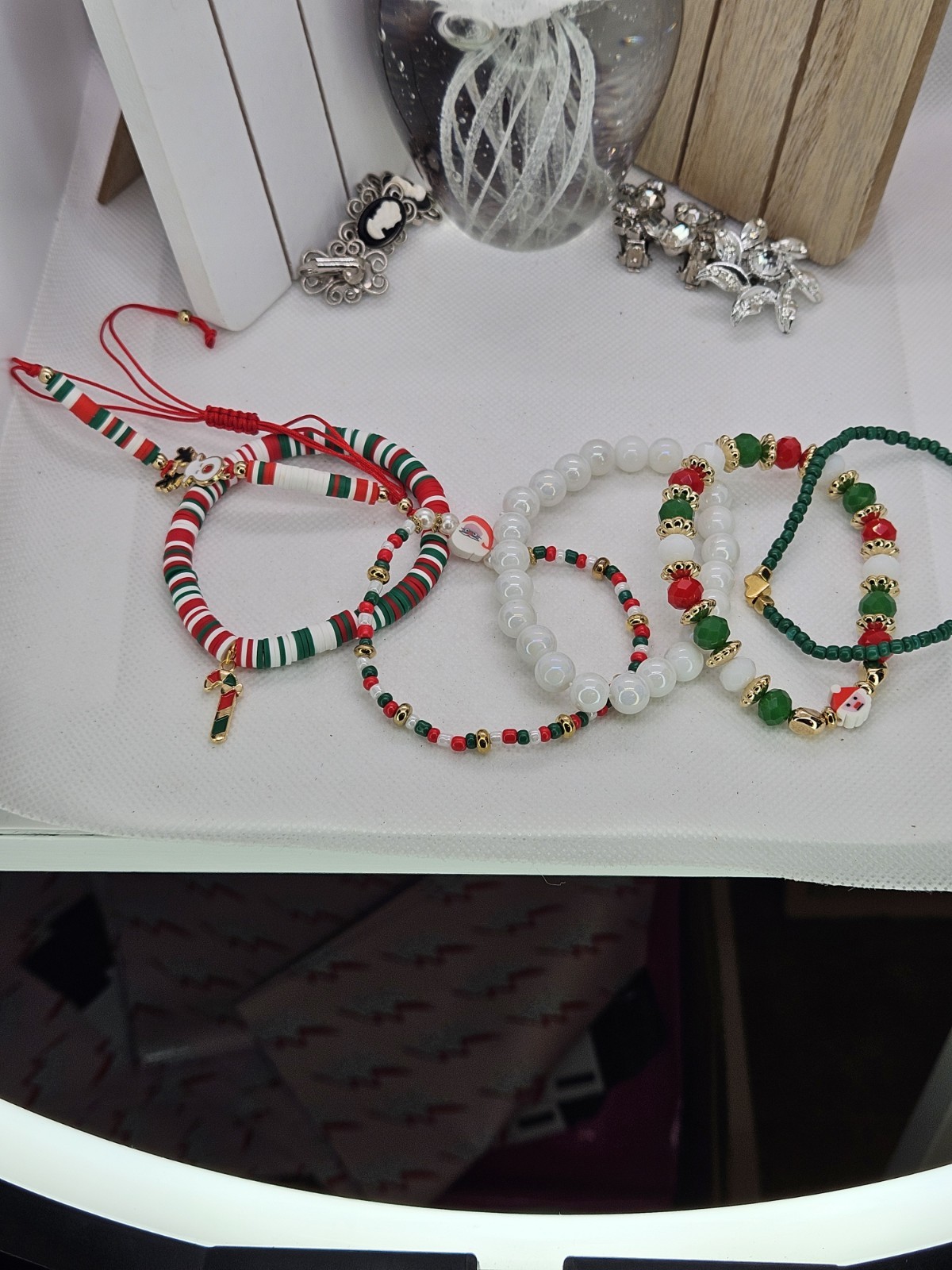 Joyful Christmas Colored Set Of 6 Bracelets Bundled For Xmas Gifts