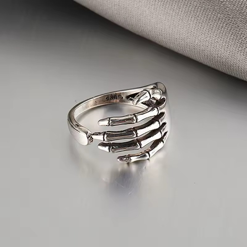Vintage Dragon Ring Silver Adjustable Punk Gothic Animal Ring Men Women