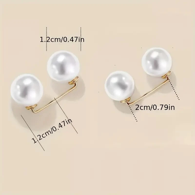 Set of 3 Faux Pearl Pants Waist Pin Trousers Waist Pin Neckline Safety Pins