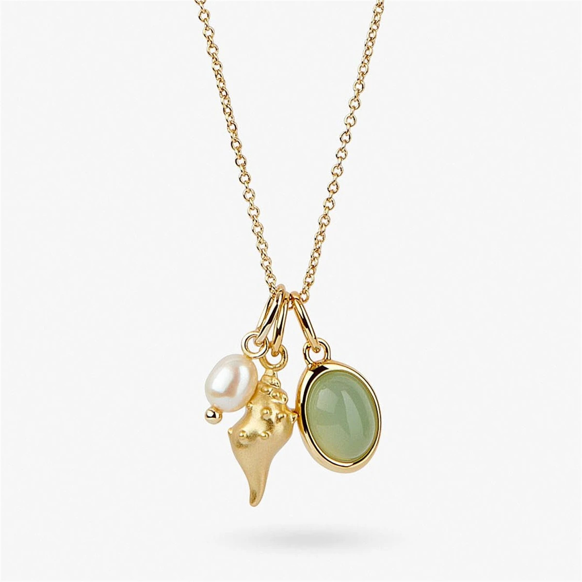 Dongling Jade Shell Conch Necklace Vintage Elegant Heavy Industry Instagram Fren
