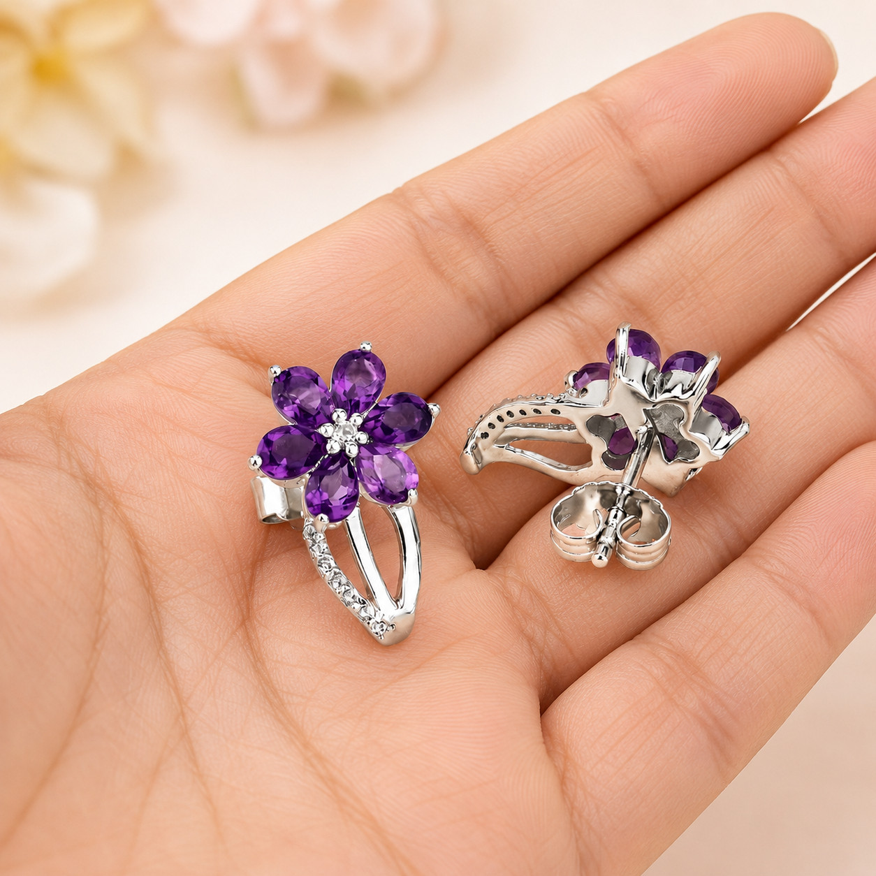2.00ct Pear Cut Simulated Amethyst Pretty Stud Earrings 14k Yellow Gold Plated