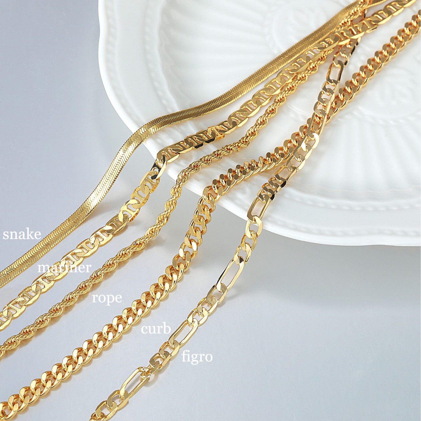 DEARMAY 14K Gold Plated Ankle Bracelets for Women Anklets Herringbone Cuban L…