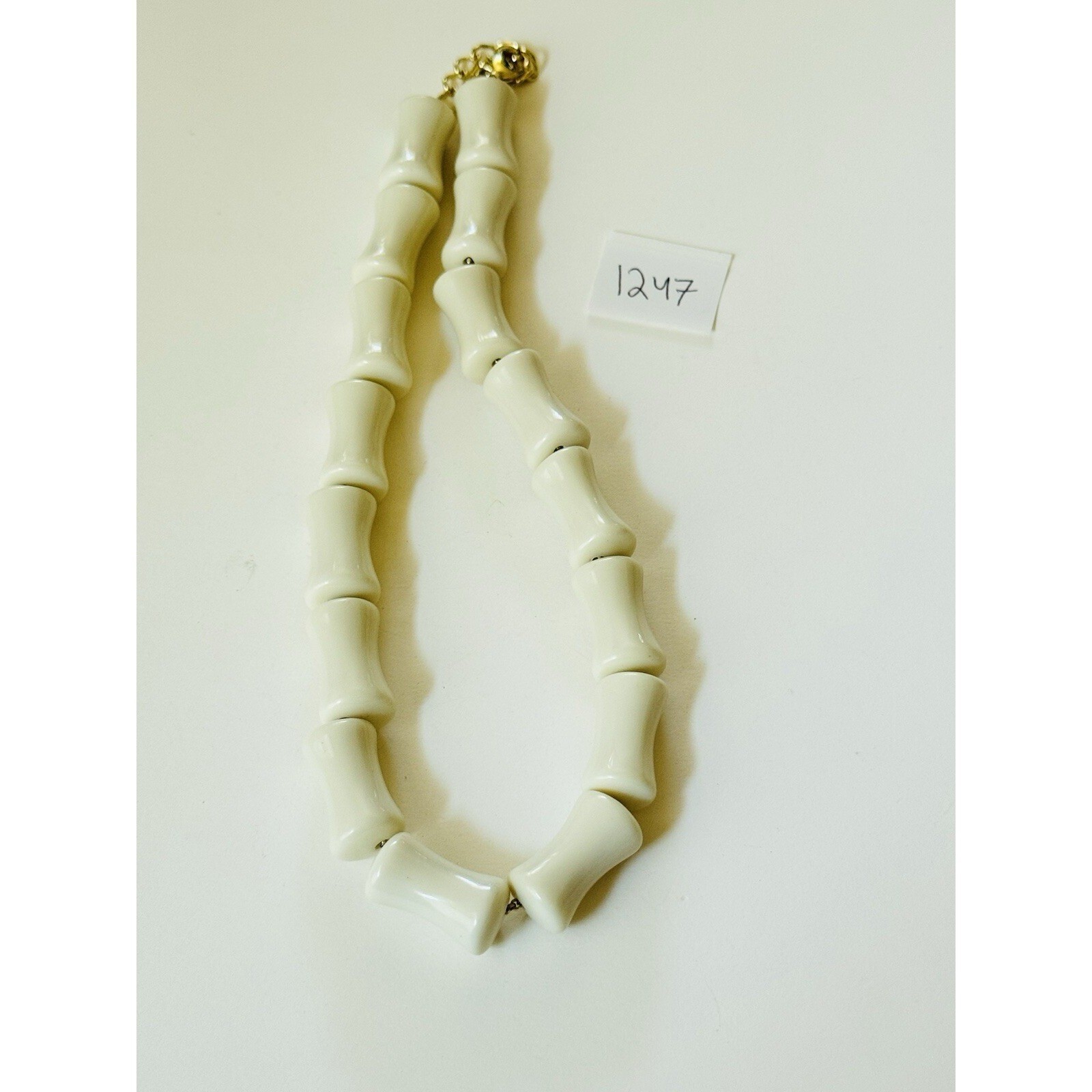 Butler Wilson BW Necklace Tiki Bar Lucite Bamboo Beads Chunky Statement Summery
