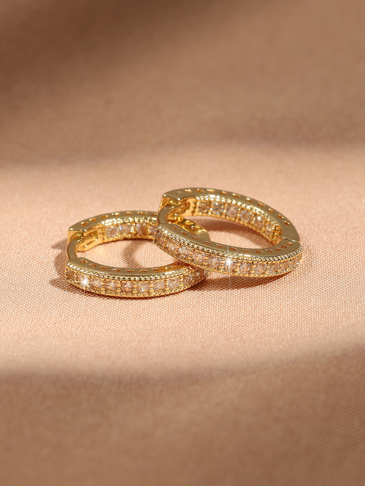 Hoop Earrings Simulated Zirconia 10mm 16mm 20mm Round Classic Women Jewelry