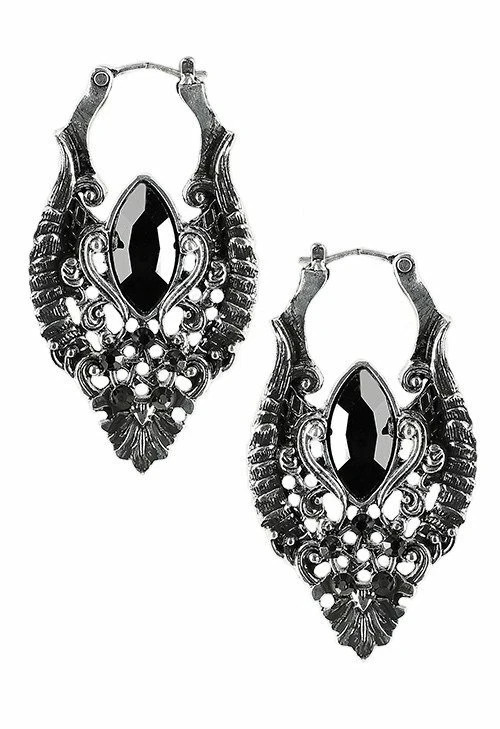 Restyle Snake Victorian Pentagram Gothic Witch Pagan Gemstones Silver Earrings