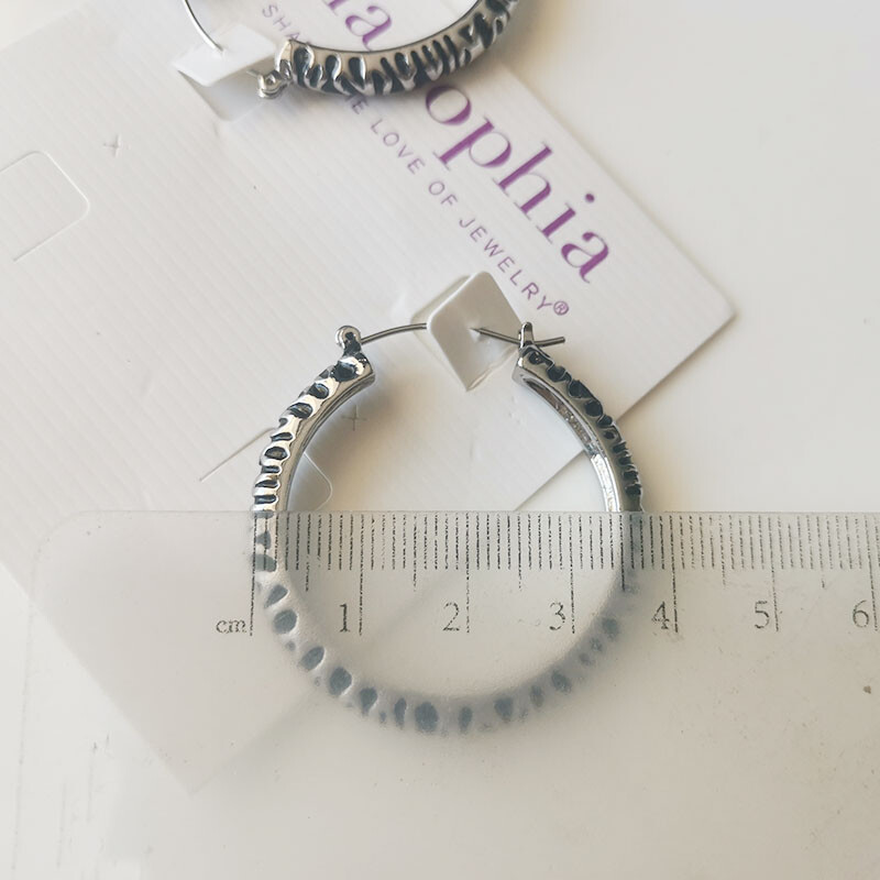 New 4cm Lia Sophia Floral Hoop Earrings Gift Fashion Women Party Holiday Jewelry