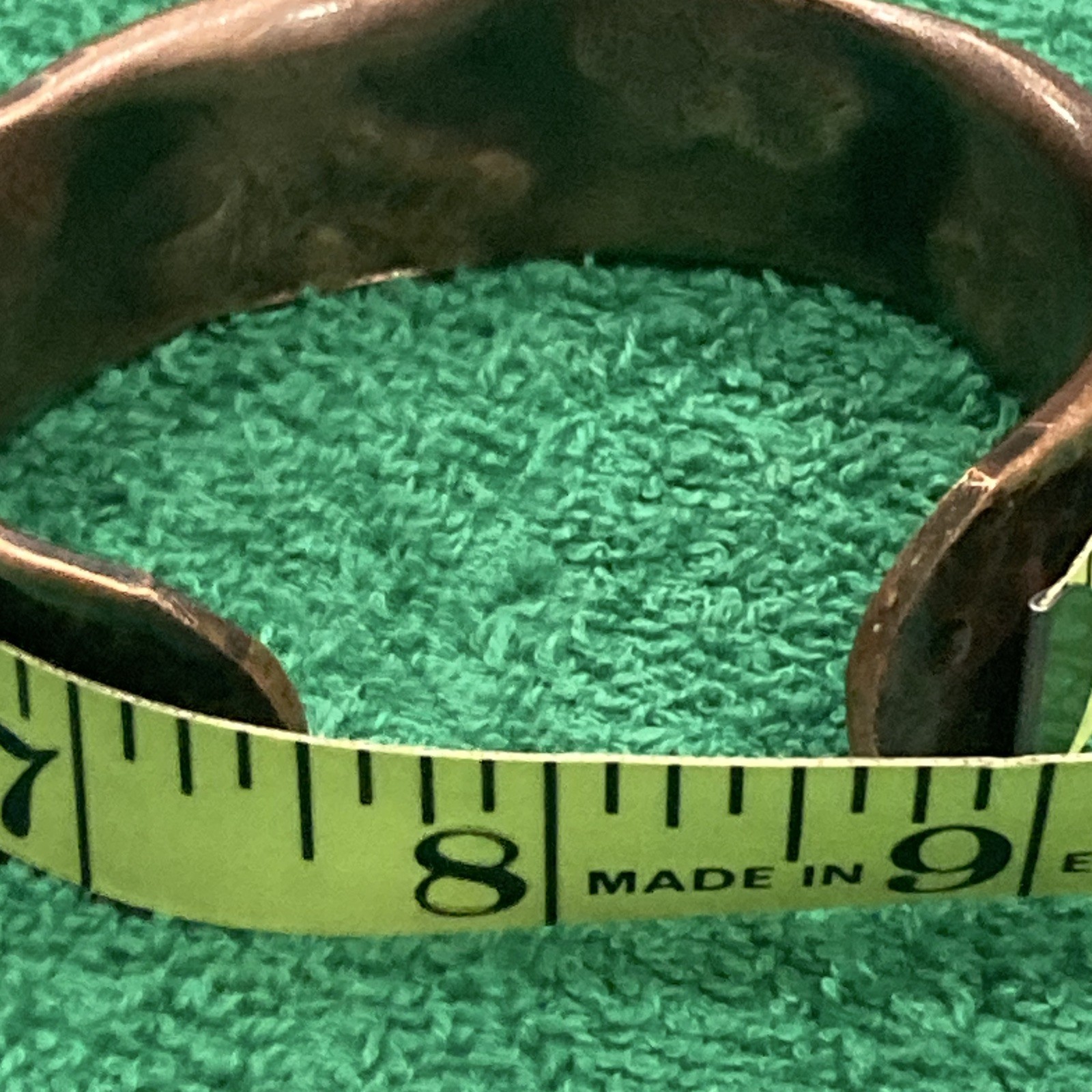 Hammered Rustic Copper Cuff Bracelet, Textured Finish, Open-Ended size 7 1/2