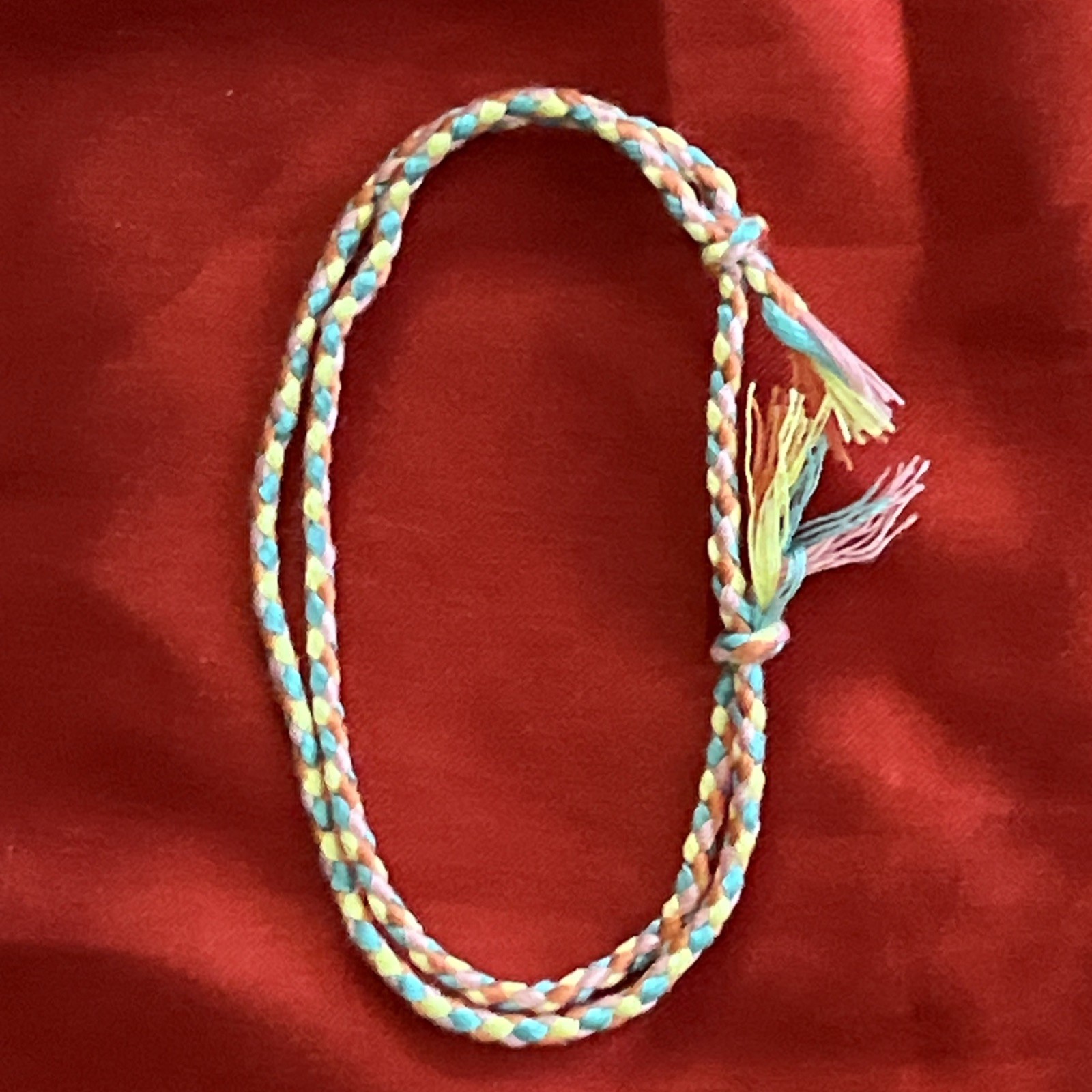 NEW BOHO BRAIDED THREAD FRIENDSHIP BRACELET ADJUSTABLE PINK TEAL ORANGE YELLOW